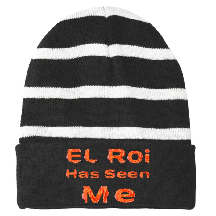 El Roi Has Seen Me Nsppd Morning Prayer Striped Beanie with Solid Band