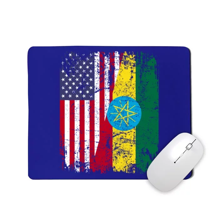 Ethiopian Roots Half American Flag Ethiopia Great Gift Mousepad