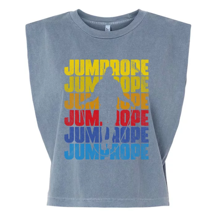 Expert Rope Jumper Retro Cardio Exercise Jumprope Lover Gift Garment-Dyed Women's Muscle Tee