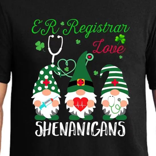 ER Registrar Love Shenanigans Gnomes Nurse St Patricks Day Pajama Set