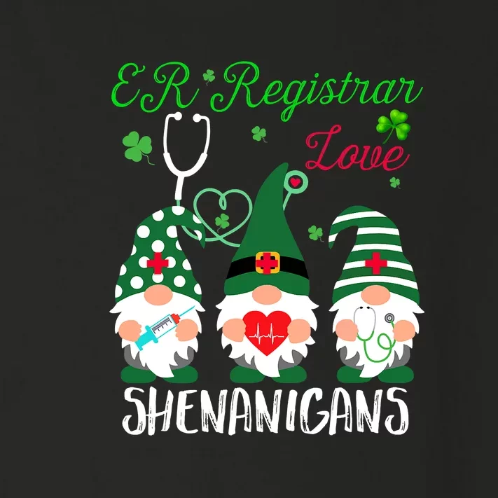 ER Registrar Love Shenanigans Gnomes Nurse St Patricks Day Toddler Long Sleeve Shirt