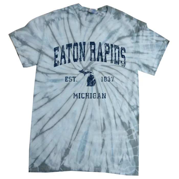 Eaton Rapids Michigan MI Vintage Athletic Navy Sports Design Tie-Dye T-Shirt