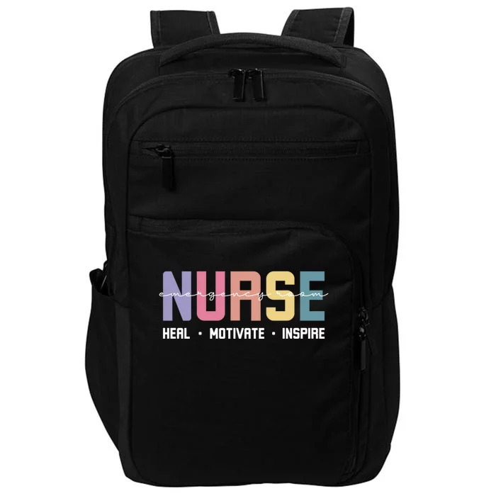 Emergency Room Nurse Love Inspire Heal Registered Nurses Cute Gift Impact Tech Backpack