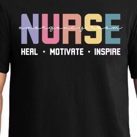 Emergency Room Nurse Love Inspire Heal Registered Nurses Cute Gift Pajama Set