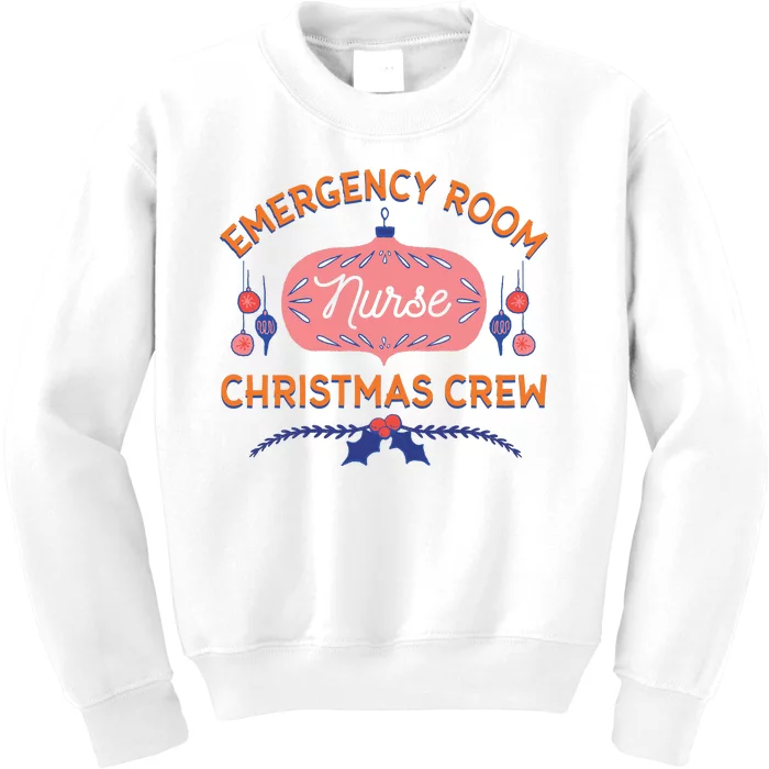 Emergency Room Nurse Christmas Crew Kids Sweatshirt