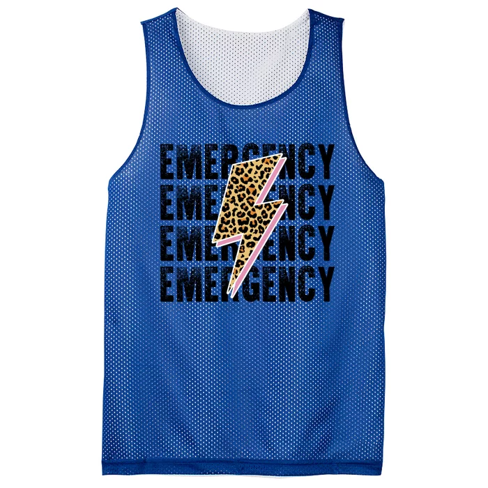 Emergency Room Nurse Departt Er Leopard Lightening Retro Gift Mesh Reversible Basketball Jersey Tank