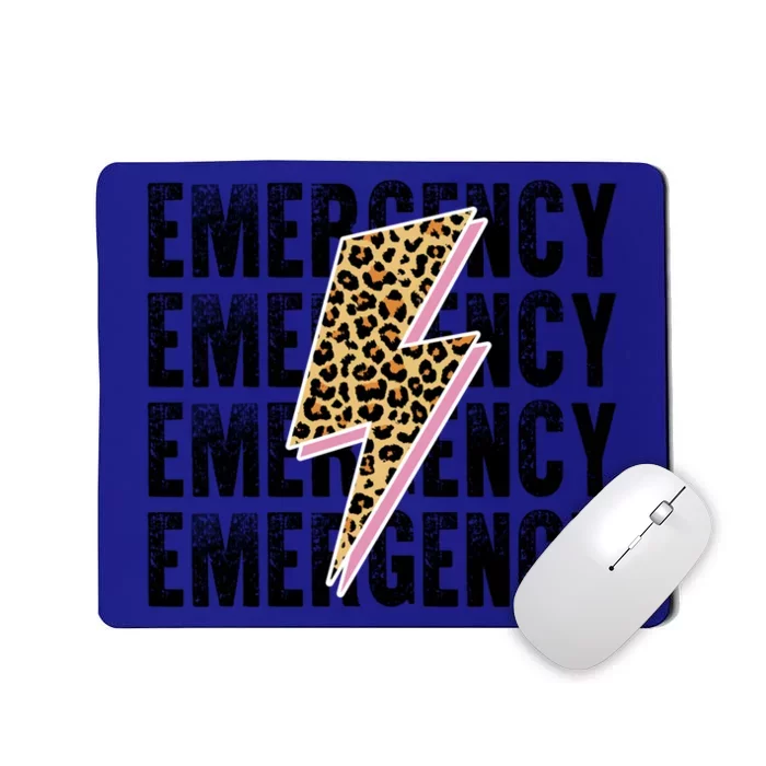 Emergency Room Nurse Departt Er Leopard Lightening Retro Gift Mousepad