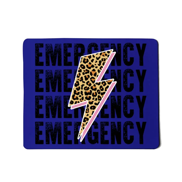 Emergency Room Nurse Departt Er Leopard Lightening Retro Gift Mousepad