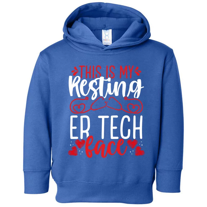 Emergency Room Nurse Resting Er Tech Face Er Nursing Cute Gift Toddler Hoodie