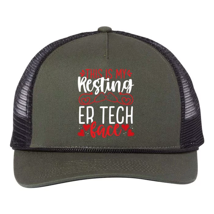 Emergency Room Nurse Resting Er Tech Face Er Nursing Cute Gift Retro Rope Trucker Hat Cap