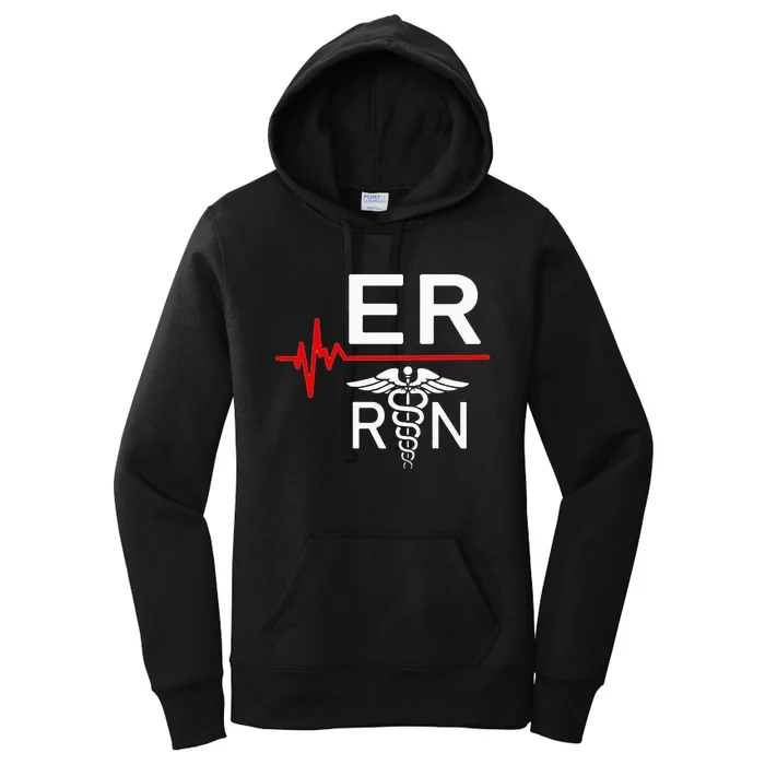 Emergency Room Registered Nurse Gift ER Heartbeat Women's Pullover Hoodie