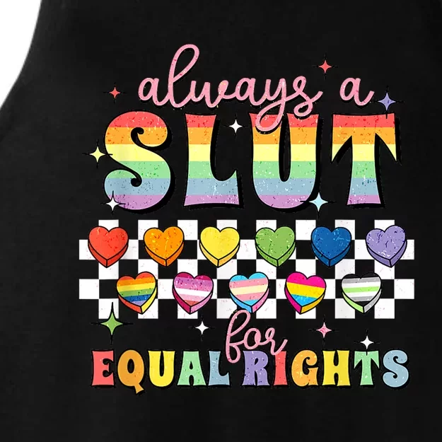 Equal Rights Rainbow Pride Tran Rights Lgbtq Ladies Tri-Blend Wicking Tank