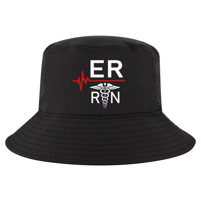 Emergency Room Registered Nurse Gift Er Heartbeat Cool Comfort Performance Bucket Hat