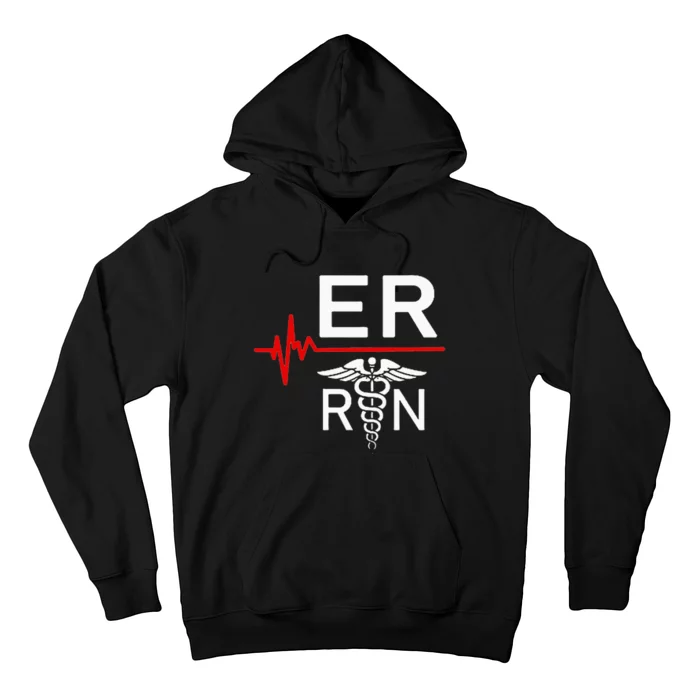 Emergency Room Registered Nurse Gift Er Heartbeat Hoodie