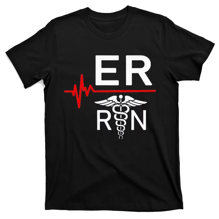 Emergency Room Registered Nurse Gift Er Heartbeat T-Shirt