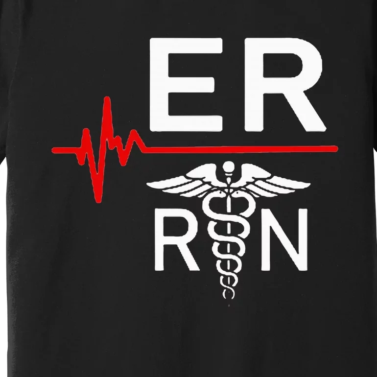 Emergency Room Registered Nurse Gift Er Heartbeat Premium T-Shirt