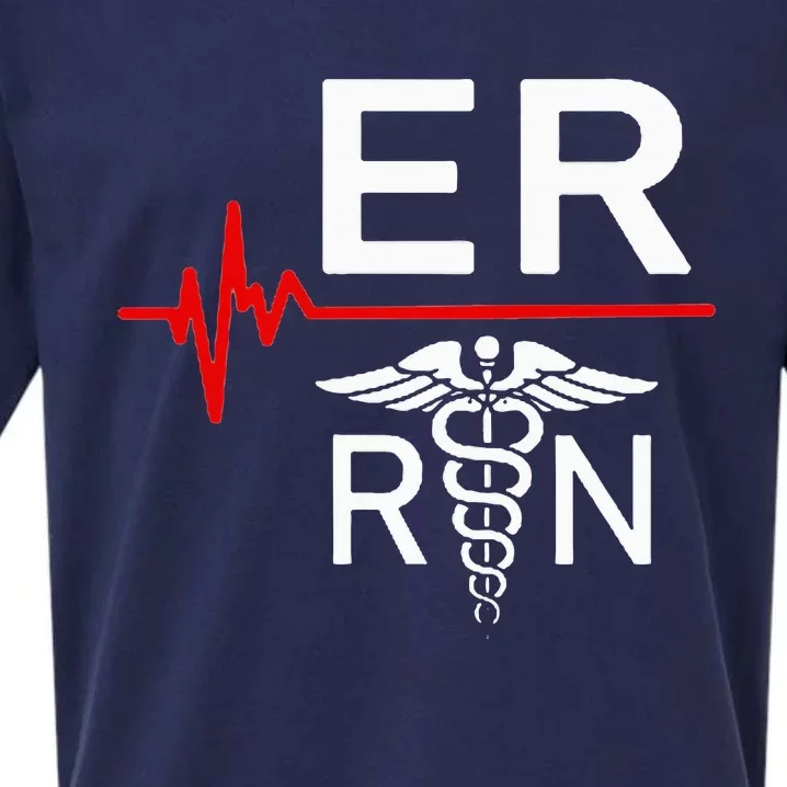 Emergency Room Registered Nurse Gift Er Heartbeat Sueded Cloud Jersey T-Shirt