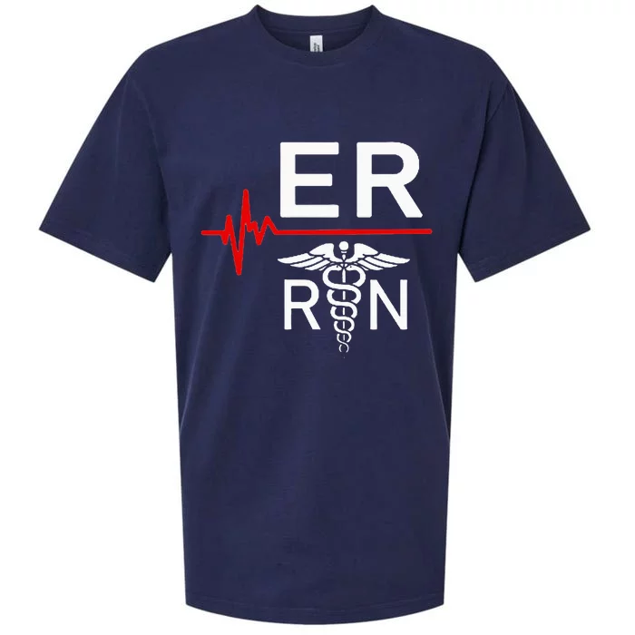 Emergency Room Registered Nurse Gift Er Heartbeat Sueded Cloud Jersey T-Shirt