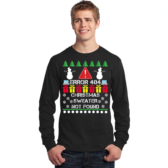 ERROR 404 Christmas Sweater Not Found Tall Long Sleeve T-Shirt