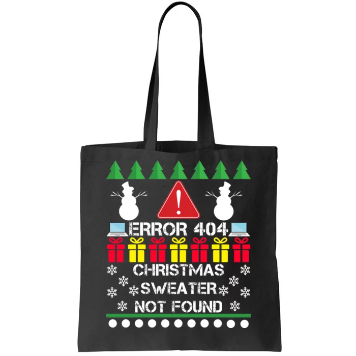 ERROR 404 Christmas Sweater Not Found Tote Bag