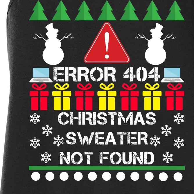 ERROR 404 Christmas Sweater Not Found Women's Racerback Tank