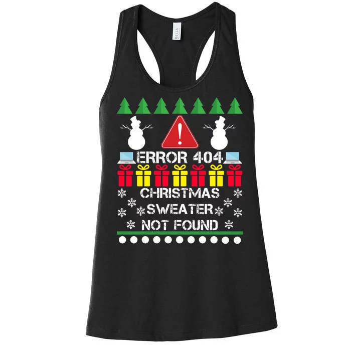 ERROR 404 Christmas Sweater Not Found Women's Racerback Tank