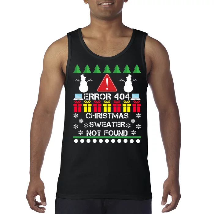 ERROR 404 Christmas Sweater Not Found Tank Top