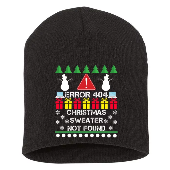 ERROR 404 Christmas Sweater Not Found Short Acrylic Beanie