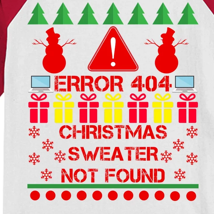 ERROR 404 Christmas Sweater Not Found Kids Colorblock Raglan Jersey