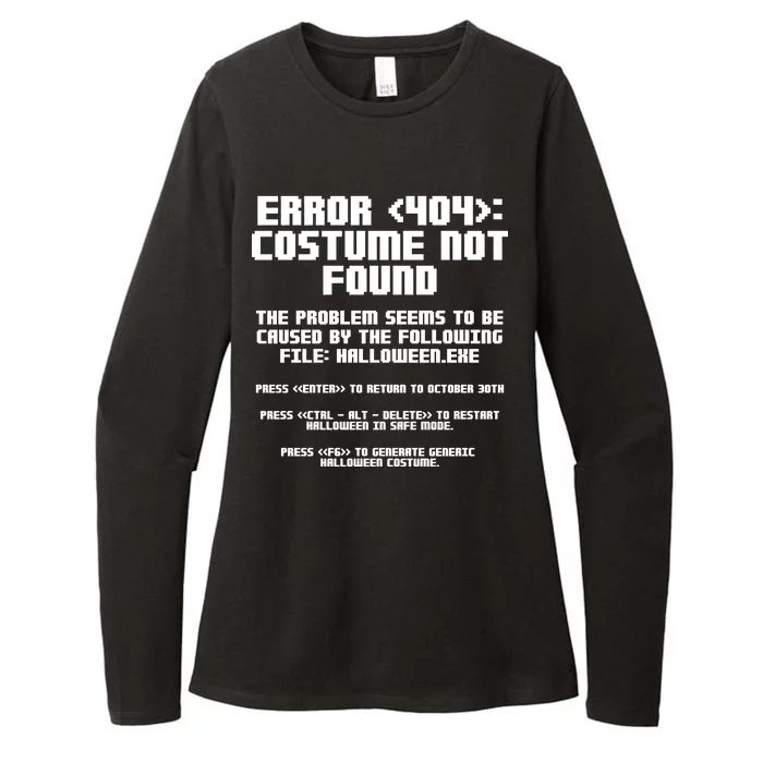 Error 404 Costume Not Found Funny Halloween Womens CVC Long Sleeve Shirt