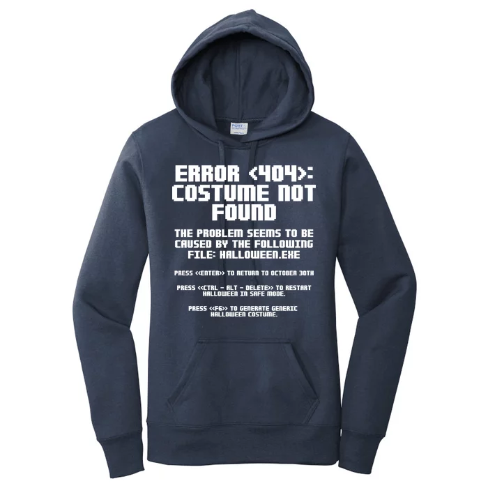 Error 404 Costume Not Found Funny Halloween Women's Pullover Hoodie