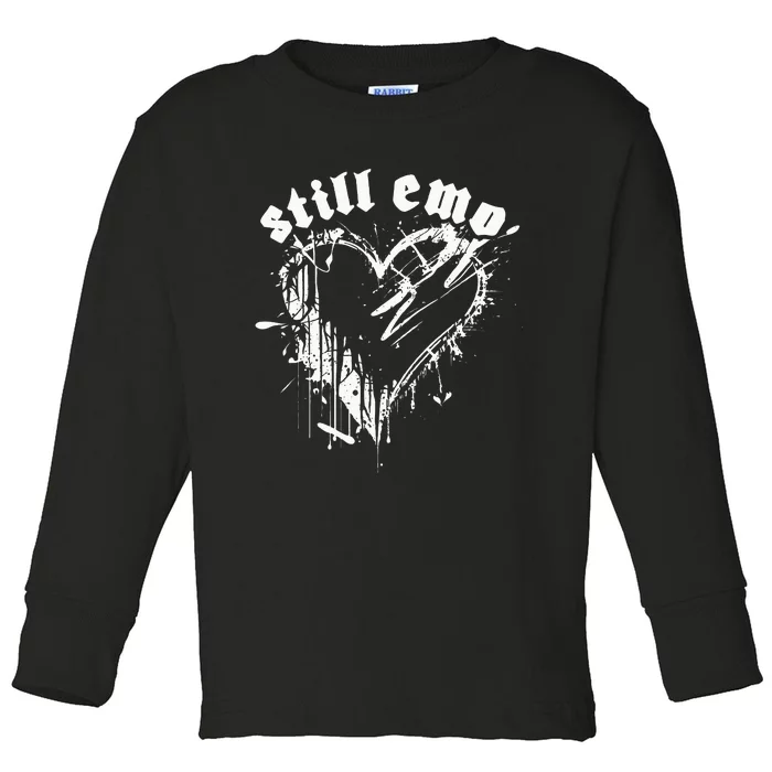 Emo Rock Still Emo 2000s Emo Ska Pop Punk Band Music Toddler Long Sleeve Shirt