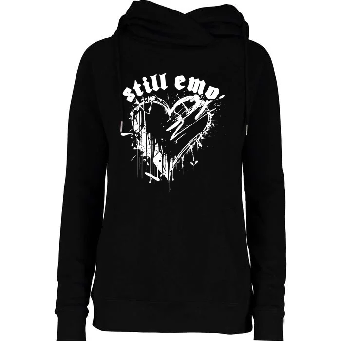 Emo Rock Still Emo 2000s Emo Ska Pop Punk Band Music Womens Funnel Neck Pullover Hood