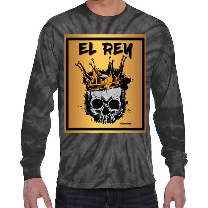 El Rey Skull Gold Tie-Dye Long Sleeve Shirt