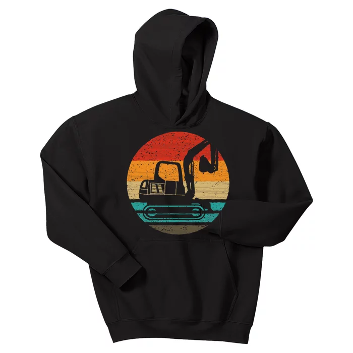 Excavator Retro Style Vintage Kids Hoodie