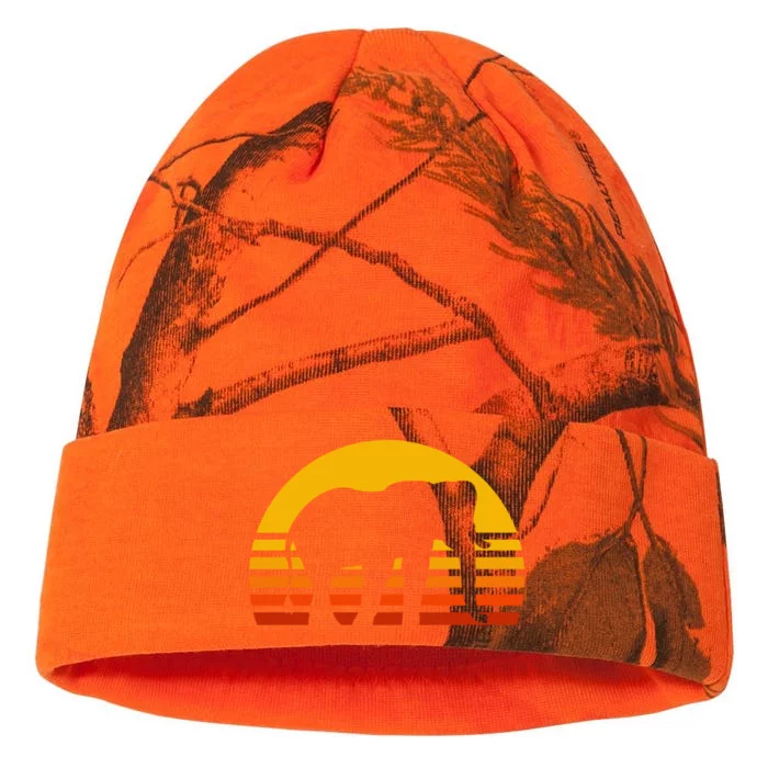 Elephant Retro Sunset Elephant Gift Kati - 12in Camo Beanie