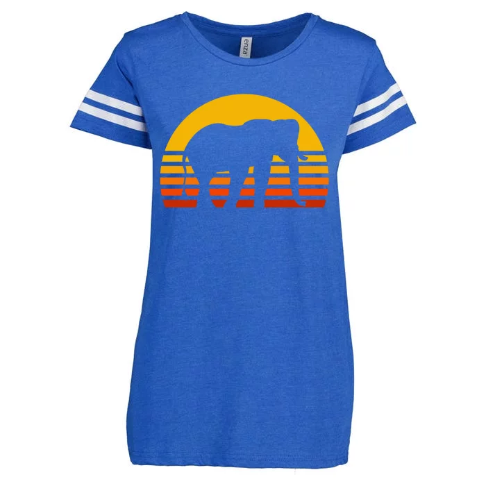 Elephant Retro Sunset Elephant Gift Enza Ladies Jersey Football T-Shirt