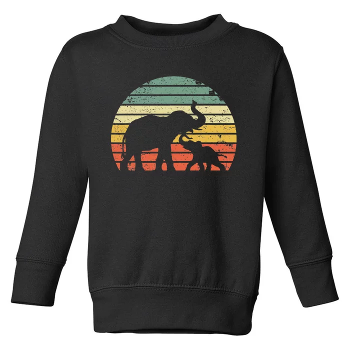 Elephant Retro Sunset Colors Silhouette Toddler Sweatshirt