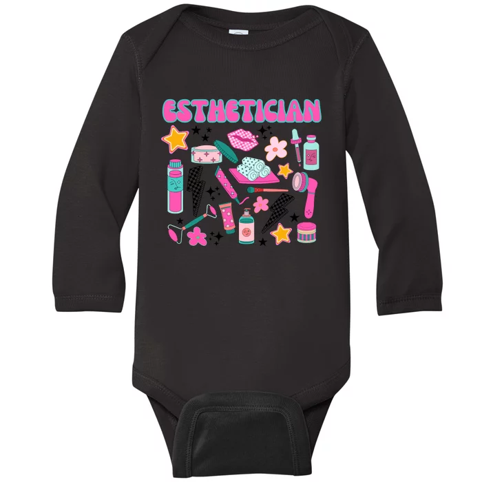 Esthetician Retro Skin Therapy Technician Baby Long Sleeve Bodysuit