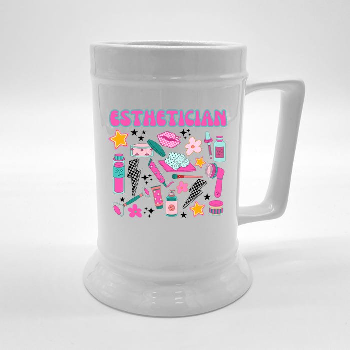 Esthetician Retro Skin Therapy Technician Front & Back Beer Stein