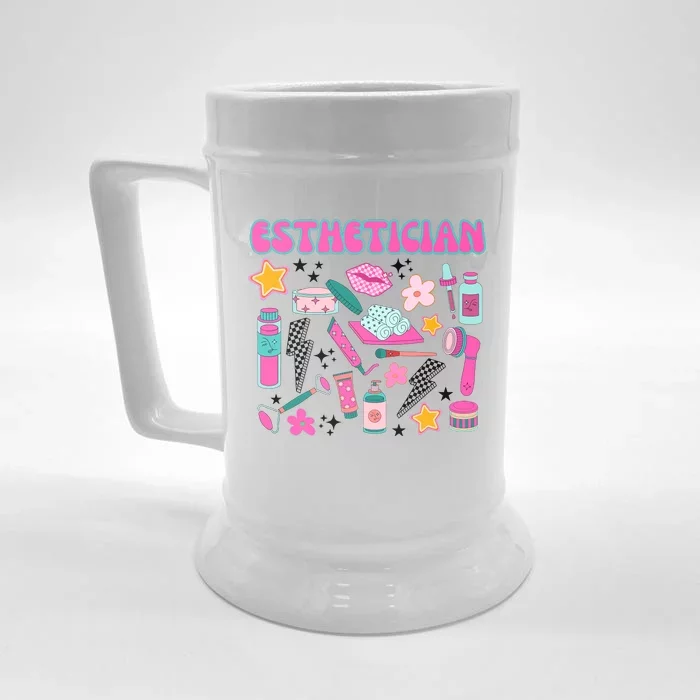 Esthetician Retro Skin Therapy Technician Front & Back Beer Stein