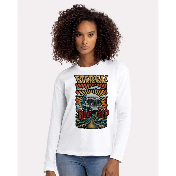 Eternal Road Trip Retro Womens Cotton Relaxed Long Sleeve T-Shirt