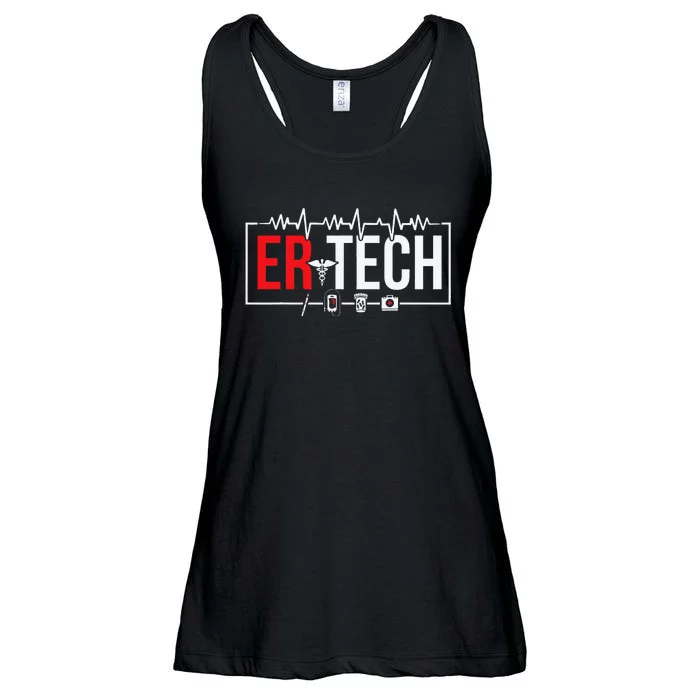 Emergency Room Technician Heartbeat ER Technicians Ladies Essential Flowy Tank