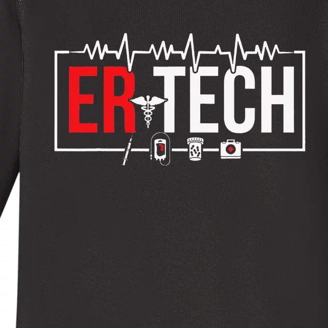 Emergency Room Technician Heartbeat ER Technicians Baby Long Sleeve Bodysuit