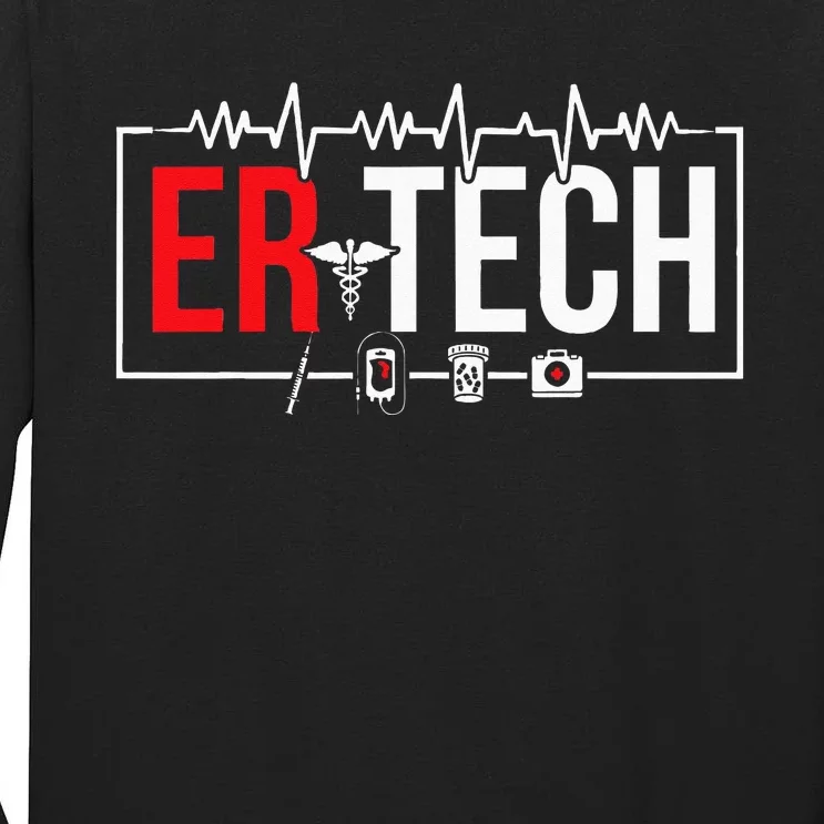 Emergency Room Technician Heartbeat ER Technicians Tall Long Sleeve T-Shirt