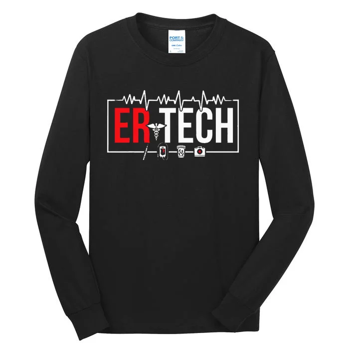 Emergency Room Technician Heartbeat ER Technicians Tall Long Sleeve T-Shirt