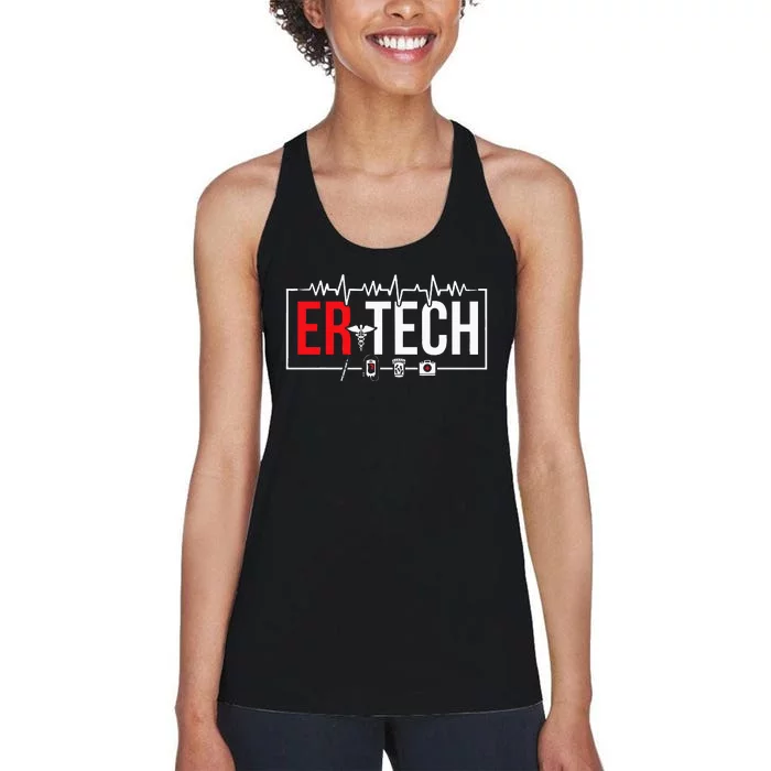 Emergency Room Technician Heartbeat ER Technicians Women's Racerback Tank