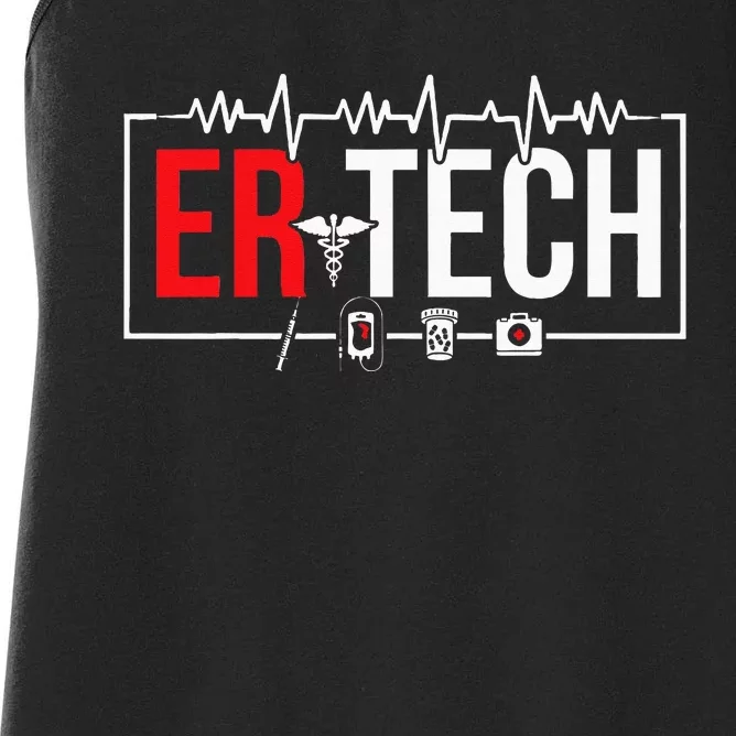 Emergency Room Technician Heartbeat ER Technicians Women's Racerback Tank