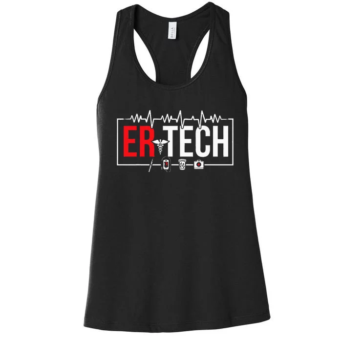 Emergency Room Technician Heartbeat ER Technicians Women's Racerback Tank