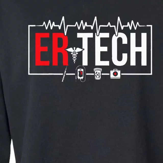 Emergency Room Technician Heartbeat ER Technicians Cropped Pullover Crew